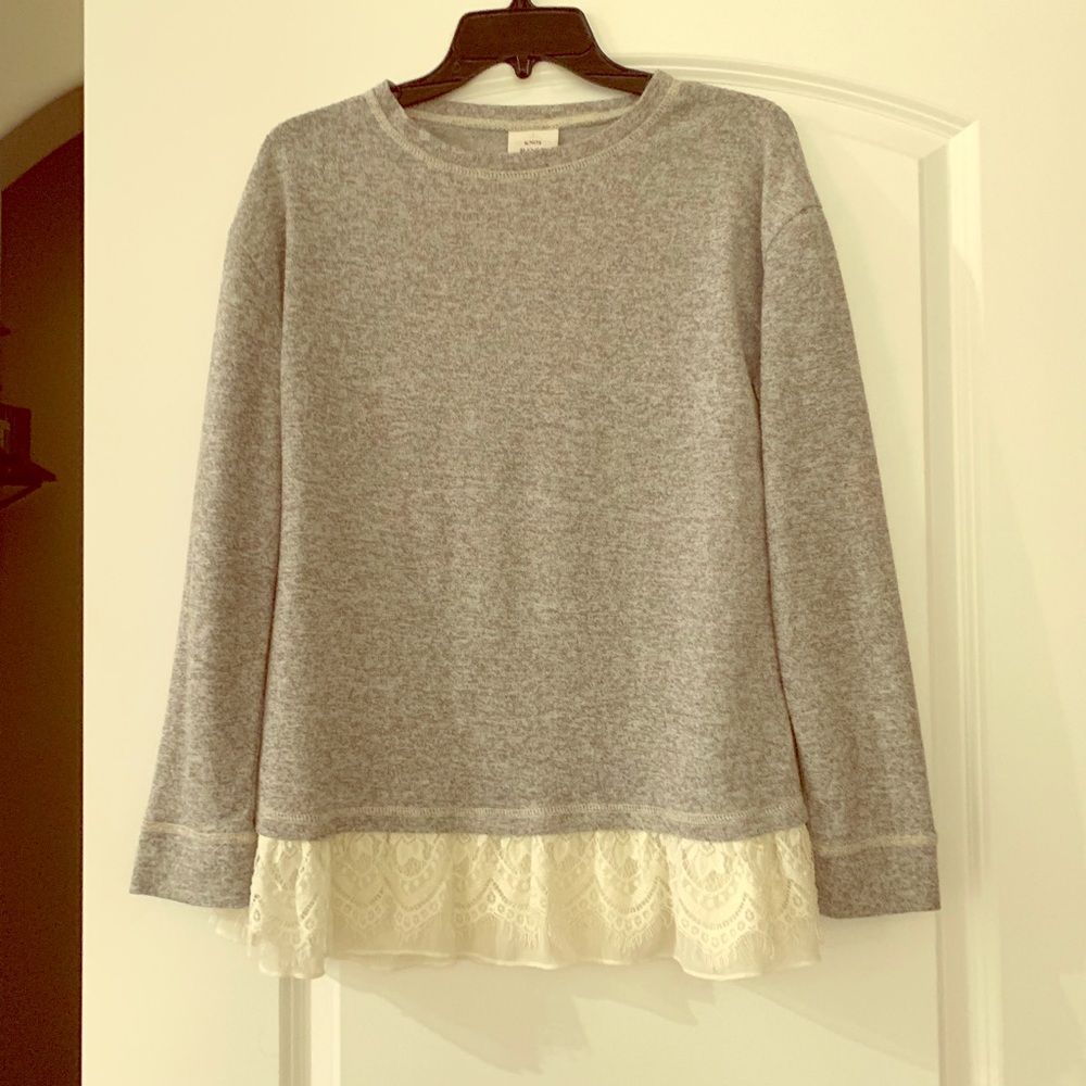 Gray top with lace